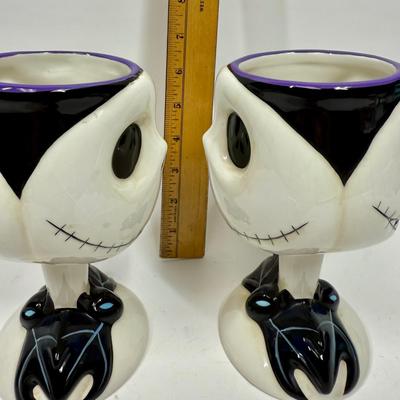 Disney Store Jack Skellington Nightmare Before Christmas Figural Ceramic Goblets