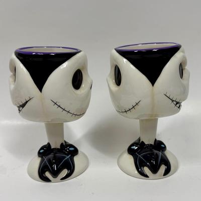 Disney Store Jack Skellington Nightmare Before Christmas Figural Ceramic Goblets