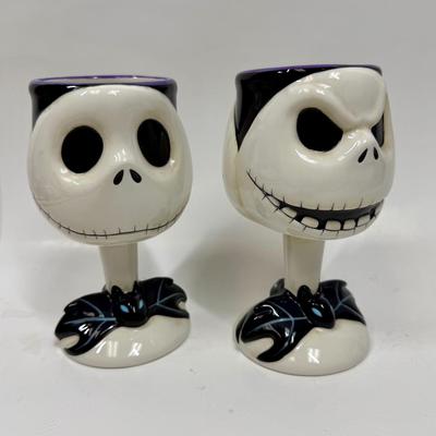 Disney Store Jack Skellington Nightmare Before Christmas Figural Ceramic Goblets