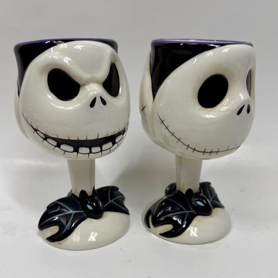 Disney Store Jack Skellington Nightmare Before Christmas Figural Ceramic Goblets