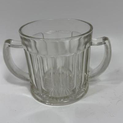 Vintage Hazel Atlas Sugar Bowl Clear Glass Two Handles No Lid
