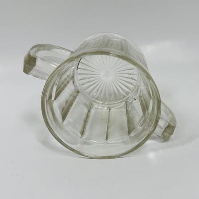 Vintage Hazel Atlas Sugar Bowl Clear Glass Two Handles No Lid