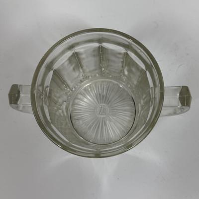 Vintage Hazel Atlas Sugar Bowl Clear Glass Two Handles No Lid