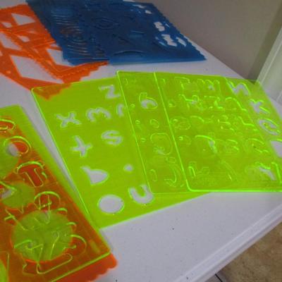 Array Of Construction Paper Card Stock & Stencils #31 (SR)