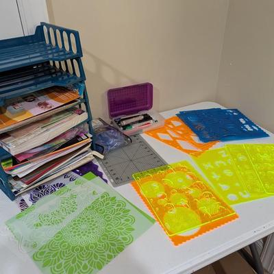 Array Of Construction Paper Card Stock & Stencils #31 (SR)