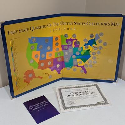 First State Quarters Of The United States Collector's Map With COA (SR)