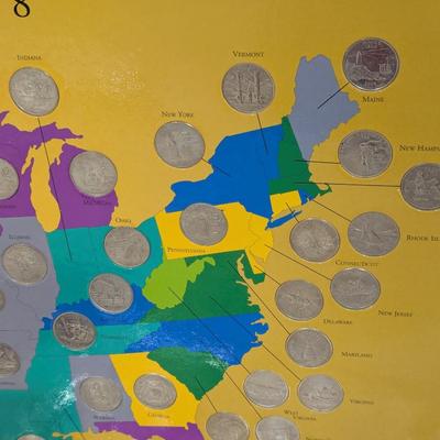 First State Quarters Of The United States Collector's Map With COA (SR)