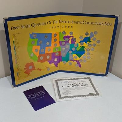 First State Quarters Of The United States Collector's Map With COA (SR)