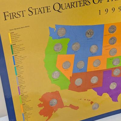 First State Quarters Of The United States Collector's Map With COA (SR)