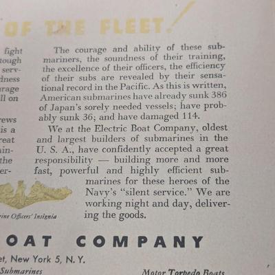 1943 Electric Boat Company Builders Of Submarines Advertising Ad (SR)