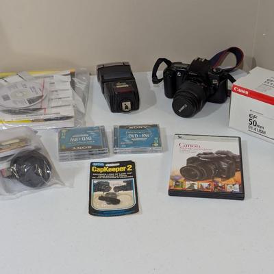 EOS Rebel X S Camera With Canon EF 50mm f/1.4 USM Lens & Manuals #33 (SR)