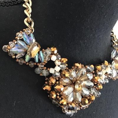 Beautiful Glass and Crystal Statement Necklace