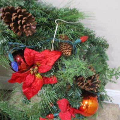 2 - Dual Color LED Pre Lit Battery Operated Wreath (SR)