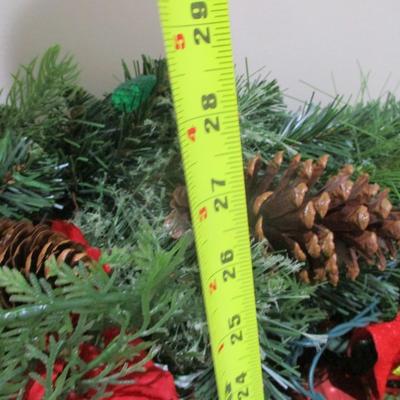 2 - Dual Color LED Pre Lit Battery Operated Wreath (SR)