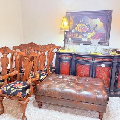 Lot 1: Beautiful Buffet, Art, Dining Chairs & More