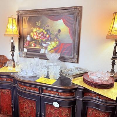 Lot 1: Beautiful Buffet, Art, Dining Chairs & More