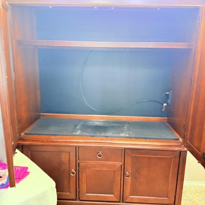 Lot 2: Italian Mirror, Beautiful Leopard Chair, Hooker Entertainment Center, Home Decor & More