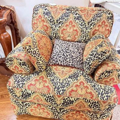 Lot 2: Italian Mirror, Beautiful Leopard Chair, Hooker Entertainment Center, Home Decor & More