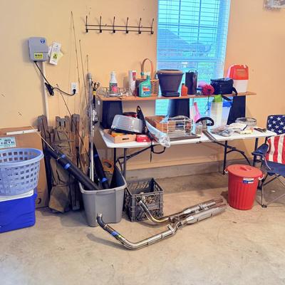 Lot 5: Motorcyle Parts & More / Garage Far Wall Selection