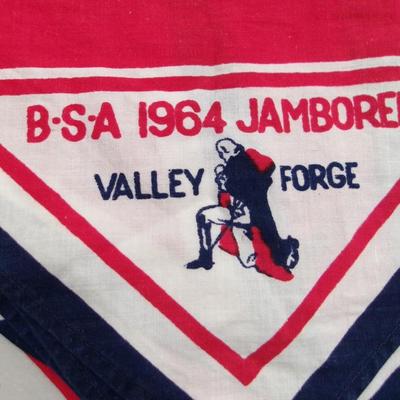 Vintage Boy Scout Scarves Philmont Scout Ranch Valley Forge BSA 1964 Jamboree Camp Emerald Bay - 2 (SR)