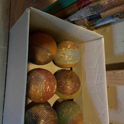 Antique Wood Croquet Set