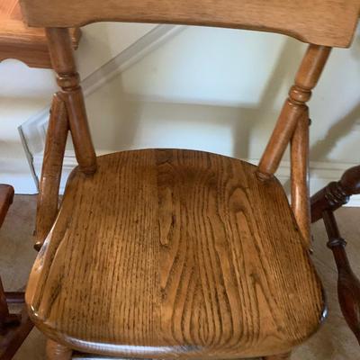 THREE Antique Wood Childs Size Chairs