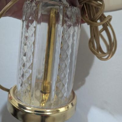 Pair Of Frosted Dome Lights & Crystal Lamp (SR)
