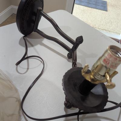 Pair Of Bronze Plug-In Swing Arm Wall Lamps (SR)