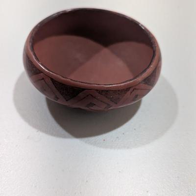 Native American Red Low Bowl Pottery 5"* (SR)
