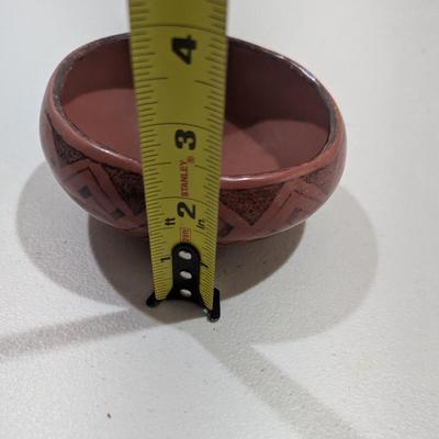 Native American Red Low Bowl Pottery 5"* (SR)