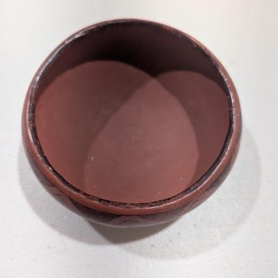 Native American Red Low Bowl Pottery 5"* (SR)