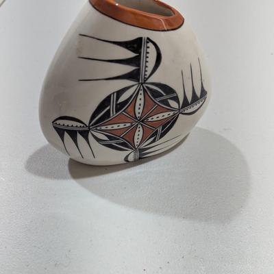 Hopi Sun Face Vase Pottery 6" Signed A. Corpuz (SR)