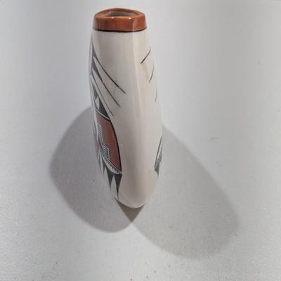 Hopi Sun Face Vase Pottery 6" Signed A. Corpuz (SR)