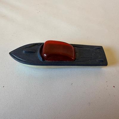 AUBURN RUBBER CAR, WANNATOY BOAT AND 1940's METAL MASTERS DIE-CAST TOY CAR