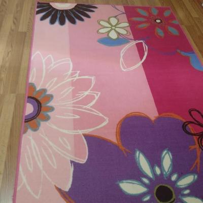 Colorful Fun Floral Pattern Area Rug