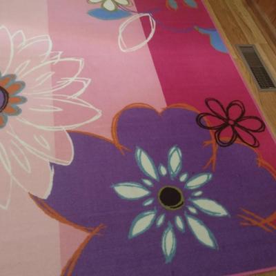 Colorful Fun Floral Pattern Area Rug