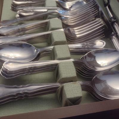 Imperial Silver Plate Flatware Set in Storage Box
