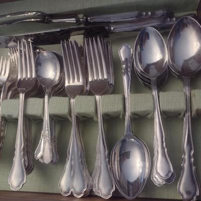 Imperial Silver Plate Flatware Set in Storage Box