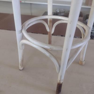 Vintage White Rattan Bar Stool