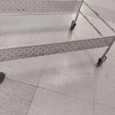 Vintage Wrought Metal Two Tier Tea Cart--No Glass Inserts