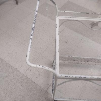 Vintage Wrought Metal Two Tier Tea Cart--No Glass Inserts