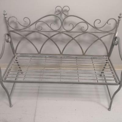Wrought Metal Frame Fancy Garden Bench