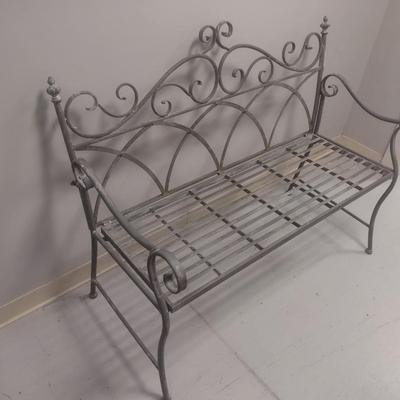 Wrought Metal Frame Fancy Garden Bench