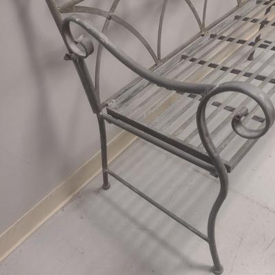 Wrought Metal Frame Fancy Garden Bench