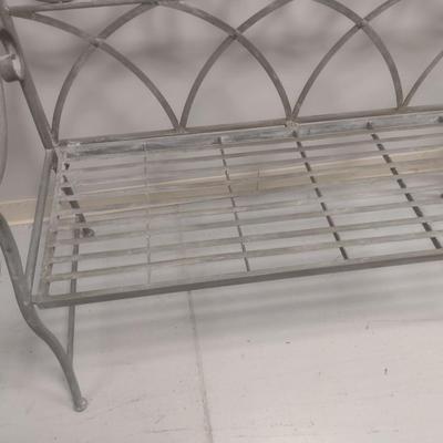 Wrought Metal Frame Fancy Garden Bench