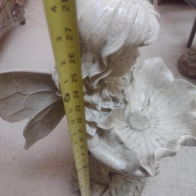 Composite Garden Angel Bird Bath Statuette