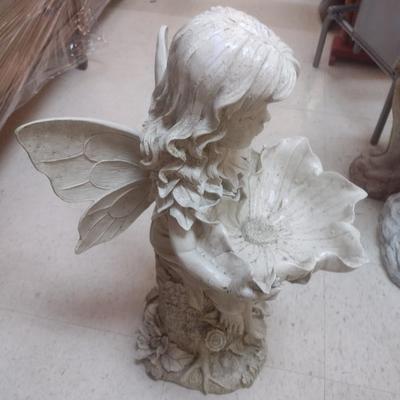 Composite Garden Angel Bird Bath Statuette
