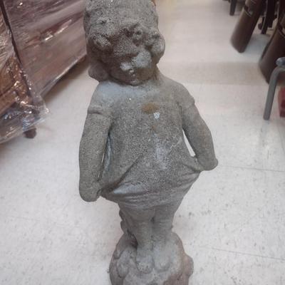 Concrete Little Girl Garden Statue