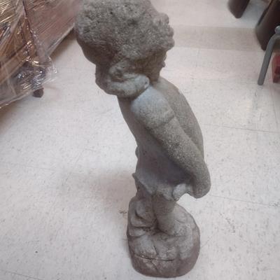 Concrete Little Girl Garden Statue