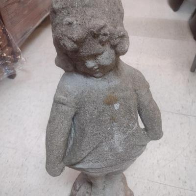 Concrete Little Girl Garden Statue